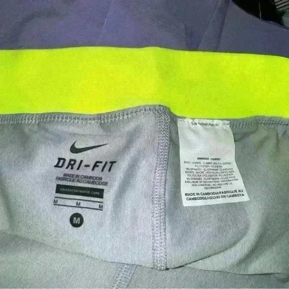 Nike Court Victory Pleated Tennis Skort Neon Elastic Band Gray Purple Colorblock - Picture 4 of 4